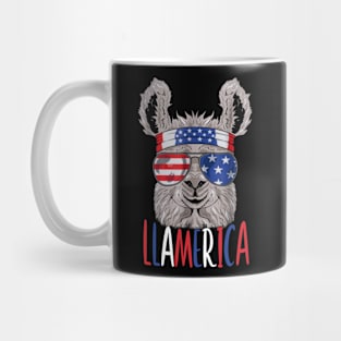 Llamerica Llama Merica Flag 4th Of July Mug